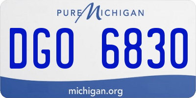 MI license plate DGO6830