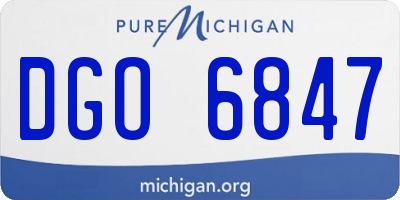 MI license plate DGO6847