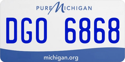 MI license plate DGO6868