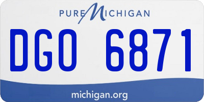 MI license plate DGO6871