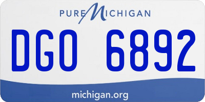 MI license plate DGO6892