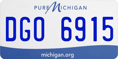 MI license plate DGO6915