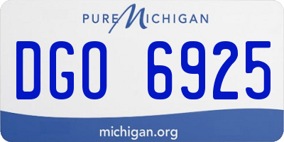 MI license plate DGO6925