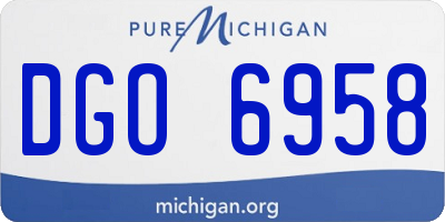 MI license plate DGO6958