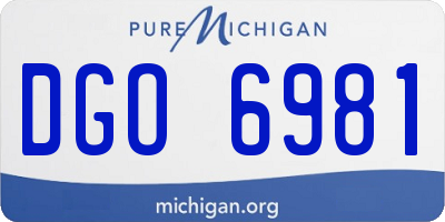MI license plate DGO6981
