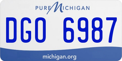 MI license plate DGO6987