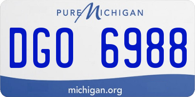 MI license plate DGO6988