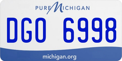 MI license plate DGO6998