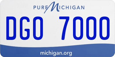 MI license plate DGO7000