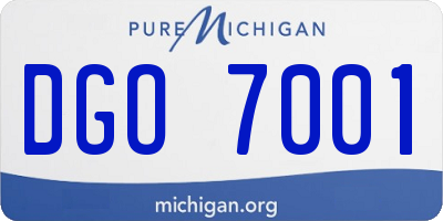 MI license plate DGO7001