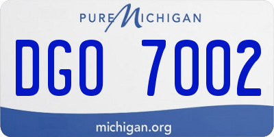 MI license plate DGO7002