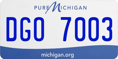 MI license plate DGO7003