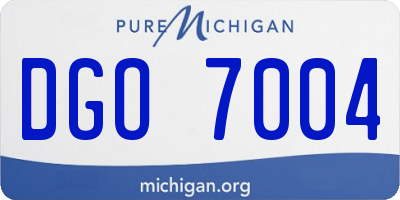 MI license plate DGO7004