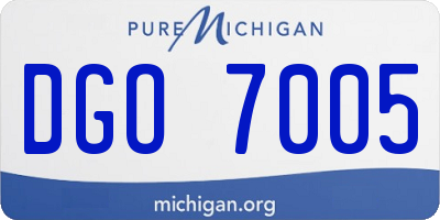 MI license plate DGO7005