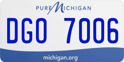 MI license plate DGO7006