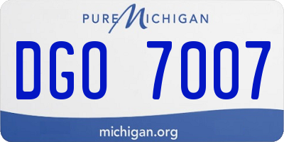 MI license plate DGO7007
