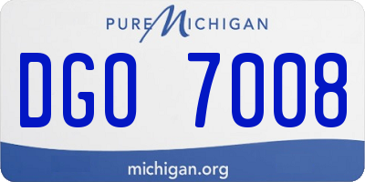 MI license plate DGO7008