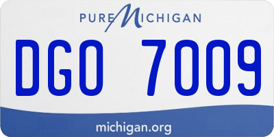 MI license plate DGO7009