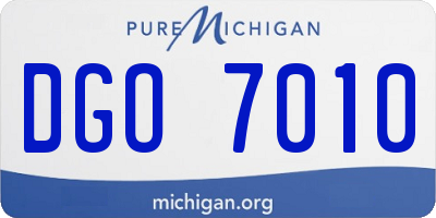 MI license plate DGO7010