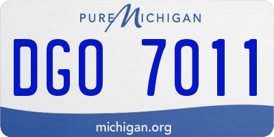 MI license plate DGO7011