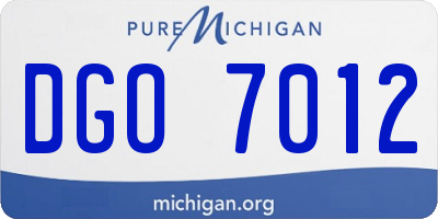 MI license plate DGO7012