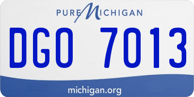 MI license plate DGO7013