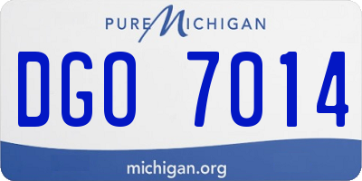 MI license plate DGO7014