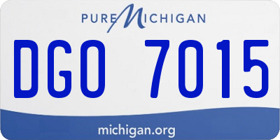 MI license plate DGO7015