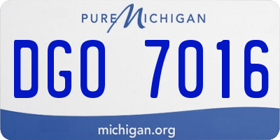 MI license plate DGO7016