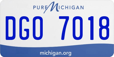 MI license plate DGO7018