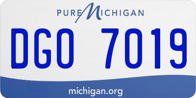 MI license plate DGO7019