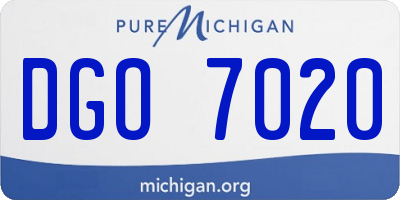 MI license plate DGO7020