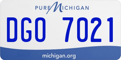 MI license plate DGO7021