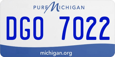 MI license plate DGO7022