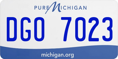 MI license plate DGO7023
