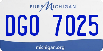 MI license plate DGO7025