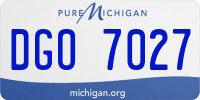 MI license plate DGO7027