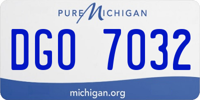 MI license plate DGO7032