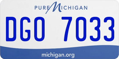 MI license plate DGO7033