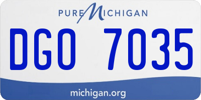 MI license plate DGO7035