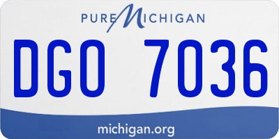 MI license plate DGO7036