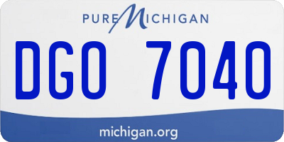 MI license plate DGO7040