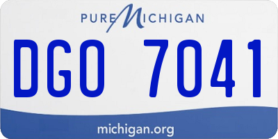 MI license plate DGO7041