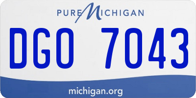 MI license plate DGO7043