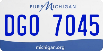 MI license plate DGO7045