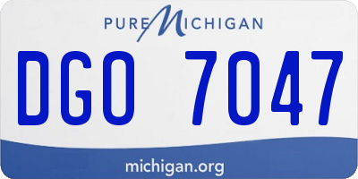 MI license plate DGO7047