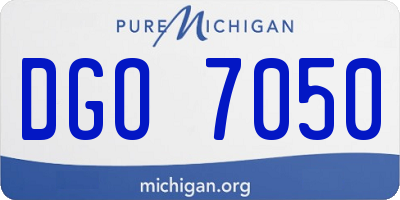MI license plate DGO7050