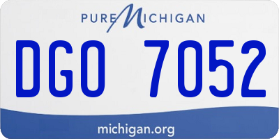 MI license plate DGO7052