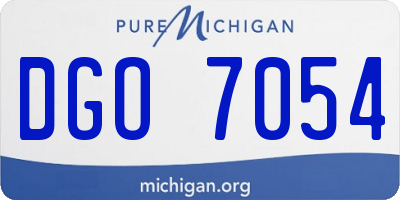 MI license plate DGO7054