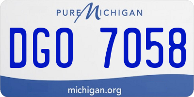 MI license plate DGO7058